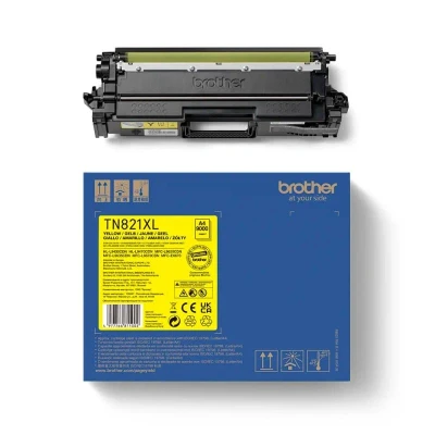 Billede af Brother TN821XLY gul toner 9.000 sider original