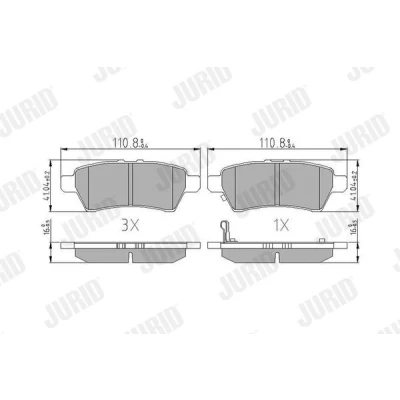 Billede af JURID 572610J Bremseklodser med akustisk advarsel for slid uden tilbehør NISSAN: NP300 Navara Pick up