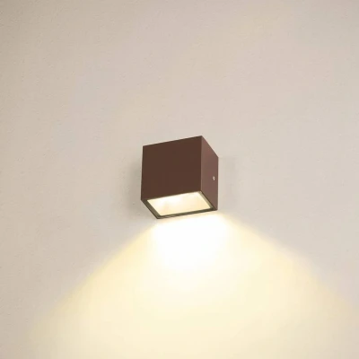 Billede af SLV Sitra Single LED udendørs væglampe ned, rust