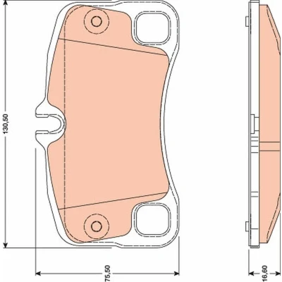 Billede af TRW GDB1792 Bremseklodser Forberedt til slidindikator PORSCHE: 911 Coupe, Cabriolet
