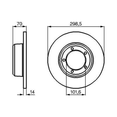 Billede af BOSCH 0 986 478 827 Bremseskiver 298,5 14 5 127 fuldstændigt olieret LAND ROVER: Defender SUV, Discovery 1
