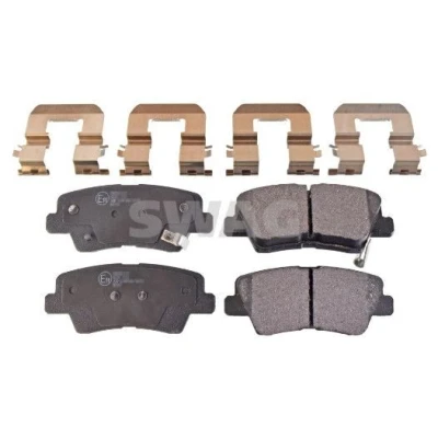 Billede af SWAG 33 10 7326 Bremseklodser bagaksel med akustisk advarsel for slid anti knirke plade, befæstelsesmateriale HYUNDAI: i20 II Hatchback