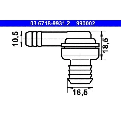Billede af ATE 03.6718 9931.2 Tilkoblingsstuds, vakuumslange