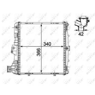 Billede af NRF 58485 Radiator Aluminium 366 340 42 Loddet køleripper PORSCHE: 911 Coupe