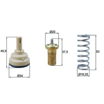 Billede af MAHLE ORIGINAL TX 181 95D Termostat 95 34 med pakning VOLKSWAGEN: GOLF 6, Touran I, Sharan II, SEAT: Ibiza 4 Sportcoupe, 4, ST