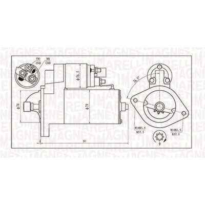 Billede af MAGNETI MARELLI 063721135010 Starter 12 2 9 TOYOTA: Avensis II Station Wagon, Corolla IX Hatchback, Wagon