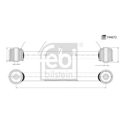 Billede af FEBI BILSTEIN 194672 Bærearm med gummilejer Bagaksel venstre, højre krydsarm Stål JEEP: GRAND CHEROKEE 2, 3