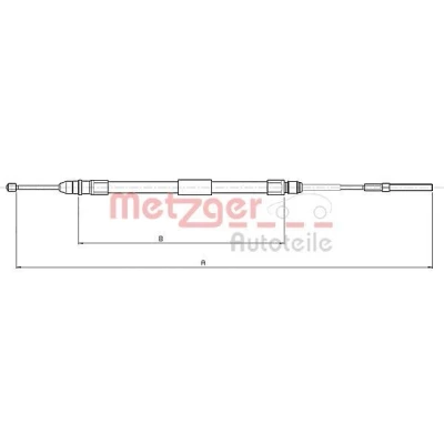 Billede af METZGER 10.4137 Håndbremsekabel bagved til venstre 1693/1140 Skivebremse COFLE BMW: 3 Sedan, Coupe, Compact