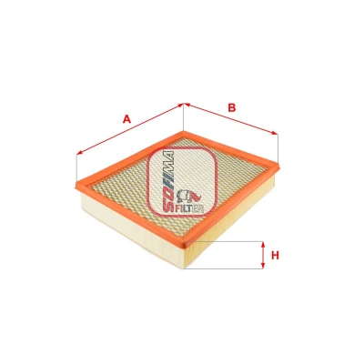 Billede af SOFIMA S 3802 A Luftfilter 51mm 252mm 327mm Filterindsats OPEL: Vectra C Caravan, CC, Sedan, FIAT: Croma II Stationcar