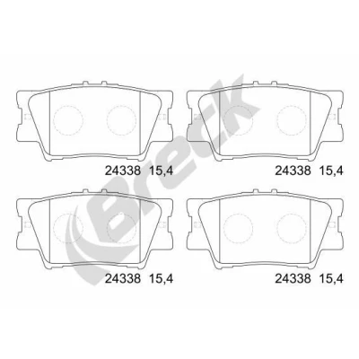 Billede af BRECK 24338 00 704 Bremseklodser Ikke forberedt til slidindikator TOYOTA: RAV4 IV SUV, III SUV