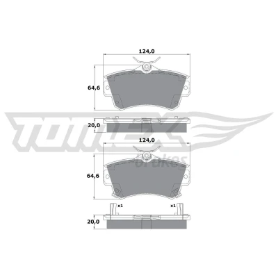 Billede af TOMEX brakes TX 14 97 Bremseklodser foraksel med akustisk advarsel for slid CHRYSLER: PT Cruiser Stationcar