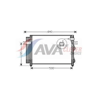 Billede af AVA COOLING SYSTEMS HY5195D Kondensator med kvælstoffyldning tørrer 14,2mm 9,4mm Aluminium 550mm R134a, R1234yf HYUNDAI: Getz (TB) 1.5 CRDi GLS