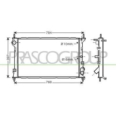 Billede af PRASCO FD930R003 Radiator Aluminium 701mm 396mm 34mm Mekanisk fuget køleripper