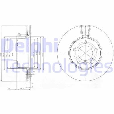 Billede af DELPHI BG3998C Bremseskiver 300 24 5 ventileret coatet ubehandlet uden hjullejer, ABS sensorring BMW: 3 Touring, Sedan, 1 Hatchback