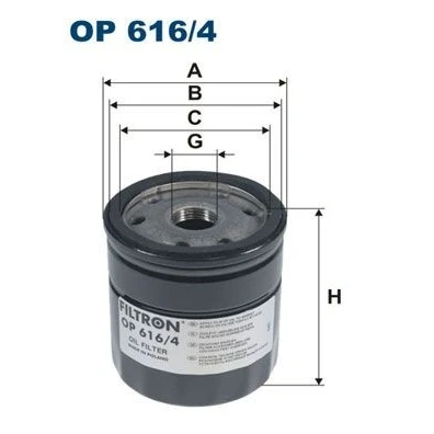 Billede af FILTRON OP 616/4 Oliefilter M 20 X 1.5 Påskruet filter SEAT: Ibiza 4, 4 ST, Toledo VOLKSWAGEN: Polo V Hatchback, SKODA: Fabia III Stationcar