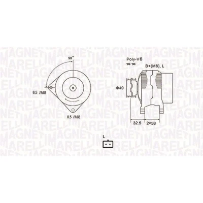 Billede af MAGNETI MARELLI 063731627010 Generator 12V 125A RENAULT: LAGUNA 2, TRAFIC 2 Bus, MEGANE Kombi, OPEL: Vivaro A Van