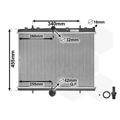 Billede af VAN WEZEL 40002314 Radiator Aluminium 380 540 25 *** IR PLUS med tilbehør Loddet køleripper CITROËN: C8, Jumpy II MPV