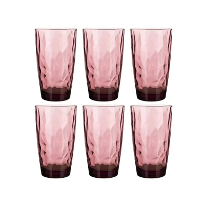 Billede af Bormioli Rocco Long Drink Glasses Diamond Purple 470 ml 6 Pieces