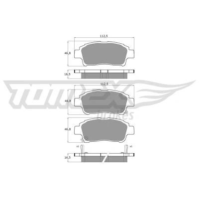 Billede af TOMEX brakes TX 13 87 Bremseklodser foraksel med akustisk advarsel for slid TOYOTA: Yaris I Hatchback