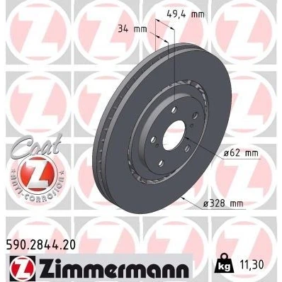 Billede af Bremseskive ZIMMERMANN 590.2844.20