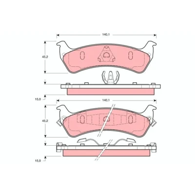 Billede af TRW GDB1238 Bremseklodser med akustisk advarsel for slid JEEP: Grand Cherokee I