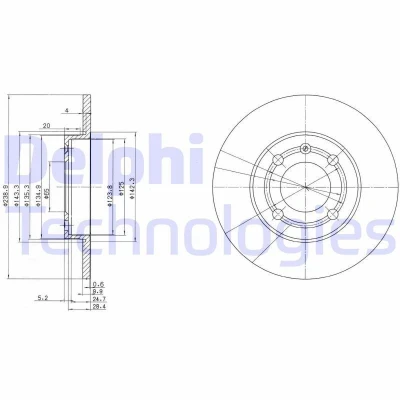 Billede af DELPHI BG2911 Bremseskiver 239 10 4 fuldstændigt olieret ubehandlet uden hjullejer, ABS sensorring VOLKSWAGEN: Polo III Hatchback, SEAT: Arosa