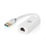 Billede af USB A Adapter 3.2 Gen 1 han RJ45 Hun Gbps 0.20 m Runde Guldplateret PVC Hvid Box