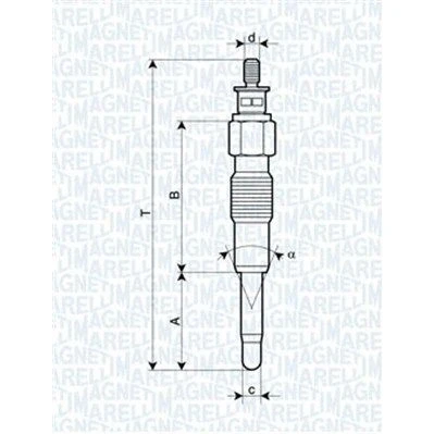 Billede af MAGNETI MARELLI 062900040304 Gløderør 11V 10A M10X1 FIAT: Ducato II Van