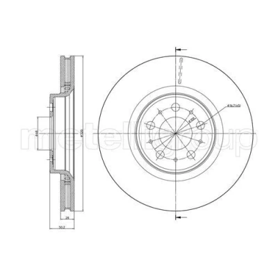 Billede af METELLI 23 0846C Bremseskiver 320,0 28,0 5 68,0 ventileret lakeret VOLVO: V70 2, S60 I, S80 I
