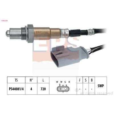 Billede af EPS 1.998.208 Lambdasonde Made in Italy OE Equivalent opvarmet, pladesonde, Gevind, forsmurt FIAT: 500 Hatchback, Punto III Hatchback