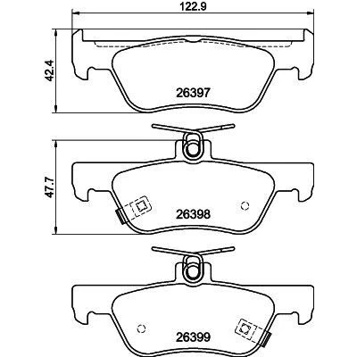 Billede af HELLA 8DB 355 043 091 Bremseklodser med akustisk advarsel for slid