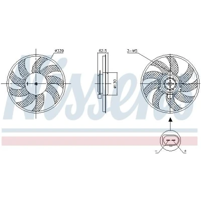 Billede af NISSENS 850105 Køleventilator 350 12 200 AUDI: A7 Sportback