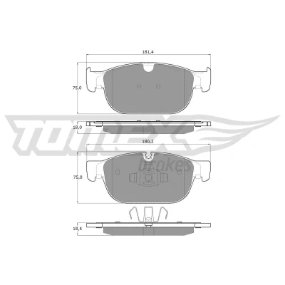 Billede af TOMEX brakes TX 18 57 Bremseklodser foraksel Forberedt til slidindikator VOLVO: V90 II Stationcar, V60 II, XC60