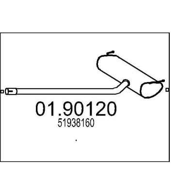 Billede af MTS 01.90120 Lydpotte 1900mm FIAT: 500X (334) 1.4 2014