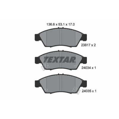 Billede af TEXTAR 2381701 Bremseklodser med akustisk advarsel for slid SUZUKI: Liana Hatchback, Sedan