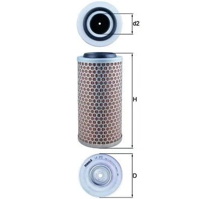 Billede af MAHLE ORIGINAL LX 272 Luftfilter 227,0 111,0 Filterindsats VOLKSWAGEN: TRANSPORTER 3 Bus, Kasten,