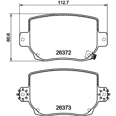 Billede af HELLA 8DB 355 041 Bremseklodser med akustisk advarsel for slid tilbehør TESLA: Model 3, Y