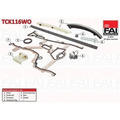 Billede af FAI AutoParts TCK116WO Styrekædesæt med pakninger, uden tandhjul Simplex, Boltkæde OPEL: Corsa D Hatchback, Meriva A, C Hatchback
