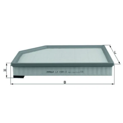 Billede af MAHLE ORIGINAL LX 1591/2 Luftfilter 57,3 346 226,0 Filterindsats VOLVO: V60 I, S80 II