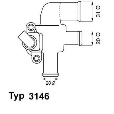 Billede af WAHLER 3146.90D Termostat 90 med pakning, temperaturføler SMART: Fortwo II Coupe, City Coupe