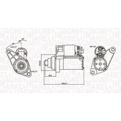 Billede af MAGNETI MARELLI 063721330010 Starter 12 1,1 10 SKODA: Octavia 2 Combi, II Hatchback, Fabia 1 VOLKSWAGEN: Polo IV Golf 5