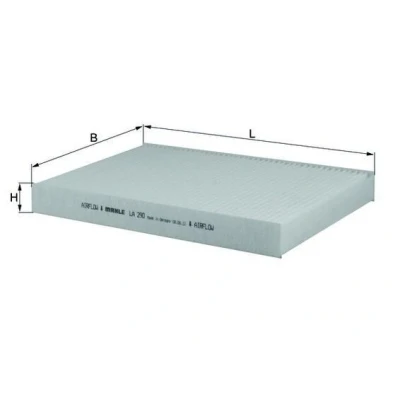 Billede af MAHLE ORIGINAL LA 290 Kabinefilter Partikelfilter 275,0 181 30,0