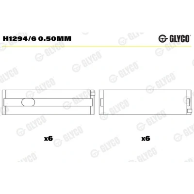 Billede af GLYCO H1294/6 0.50mm Krumtapakselleje VOLKSWAGEN: Multivan 5 (7HM, Transporter
