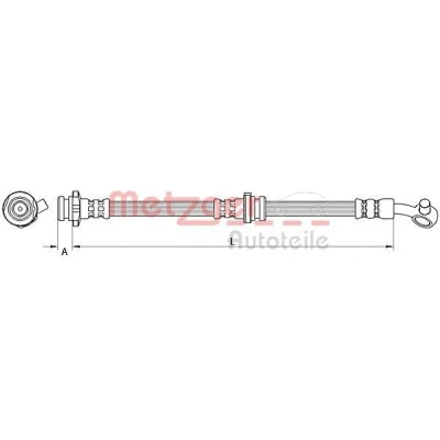 Billede af METZGER 4111547 Bremseslange højre foraksel 622 M10x1 NISSAN: Qashqai 2