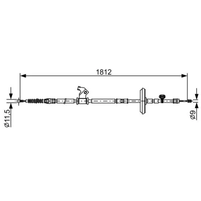 Billede af BOSCH 1 987 482 503 Håndbremsekabel 1812 OPEL: Astra J Hatchback, Sports Tourer
