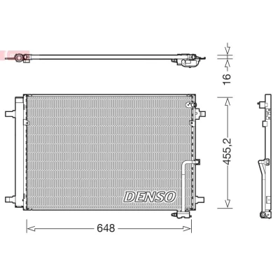 Billede af DENSO DCN02042 Kondensator med tørrer 648x440x16 R 134a 648