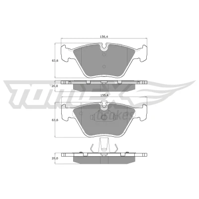 Billede af TOMEX brakes TX 13 20 Bremseklodser foraksel Forberedt til slidindikator BMW: 3 Sedan, Touring, Coupe, ROVER: 75, MG: ZT T Stationcar