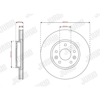 Billede af JURID Bremseskive RENAULT: Arkana I 296mm 26mm 5 114, 68mm ventileret 563857JC Bremseskiver, Skivebremser
