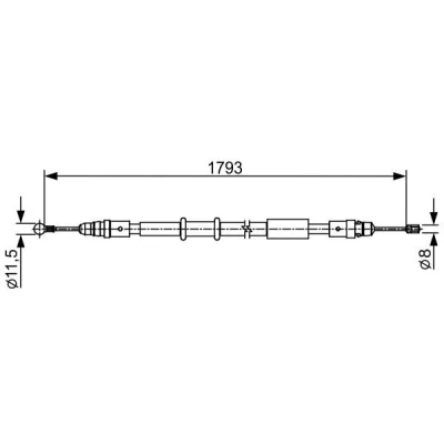 Billede af BOSCH 1 987 482 550 Håndbremsekabel 1793 RENAULT: MASTER 3 Bus