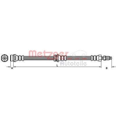 Billede af METZGER 4110038 Bremseslange 408 MAZDA: 3 Hatchback, 5